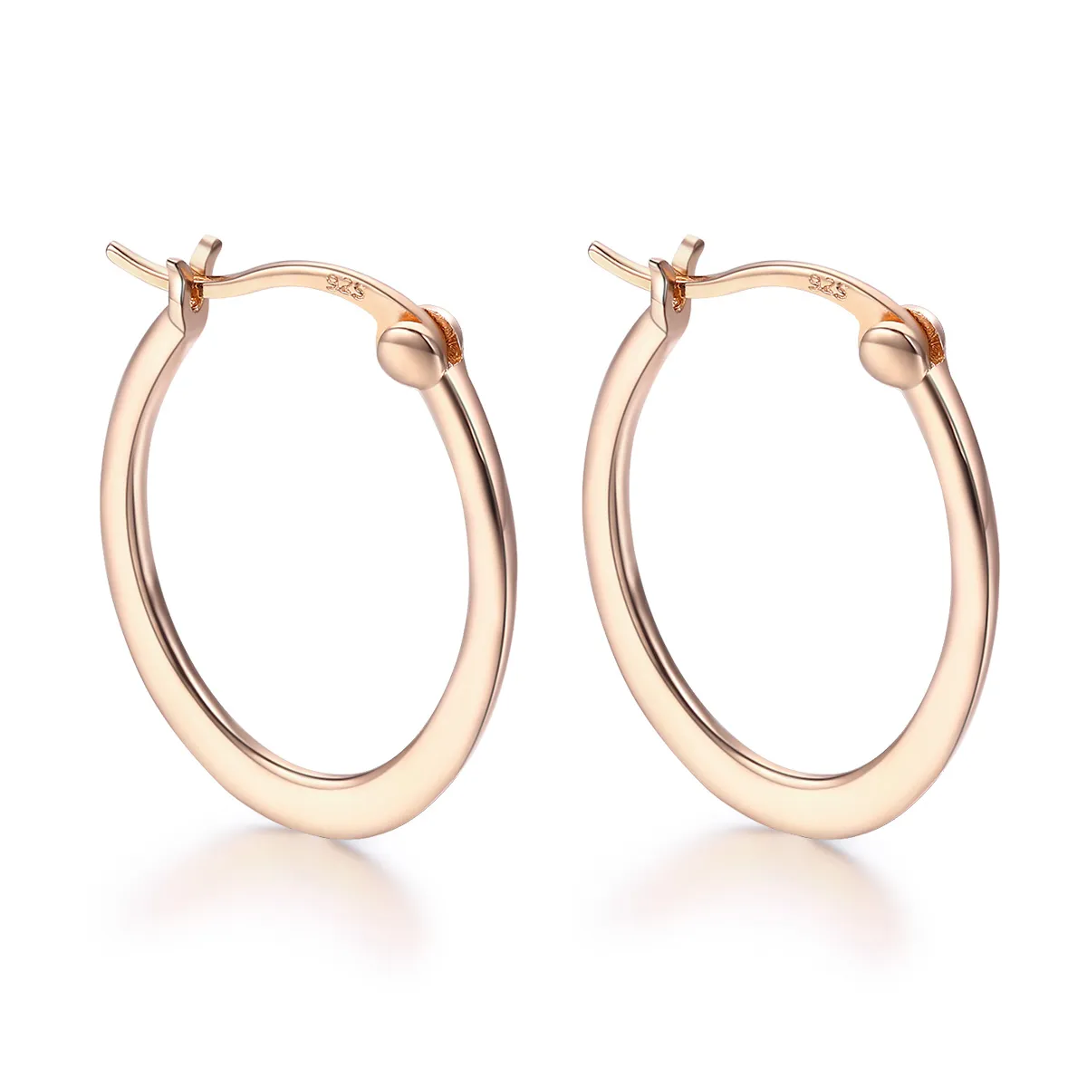 pandora style rose gold hoop earrings sce478