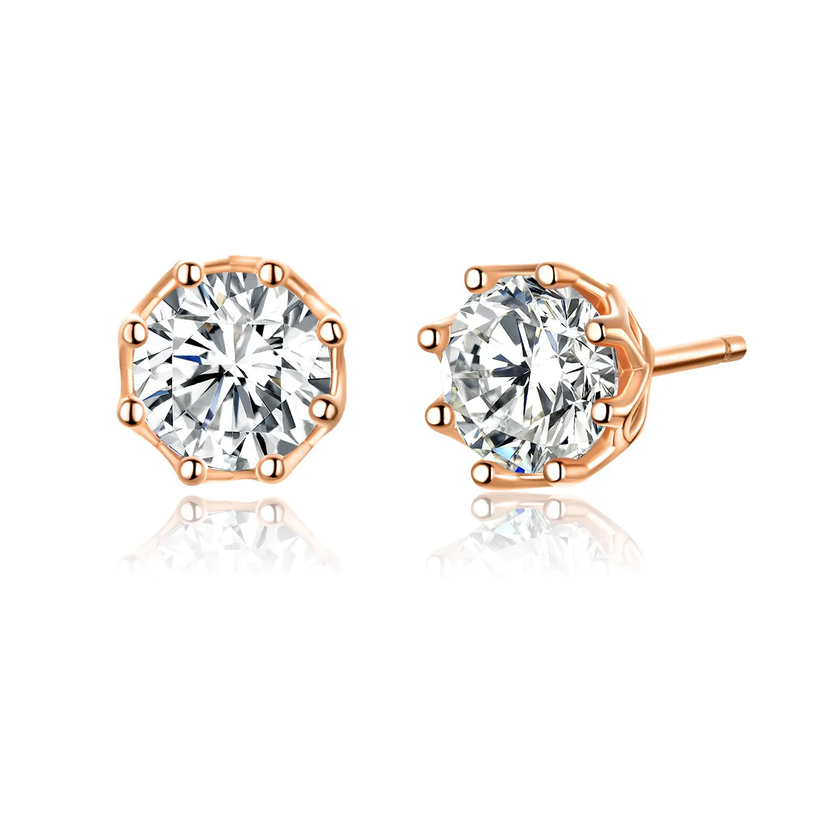 pandora style rose gold light stud earrings sce499c