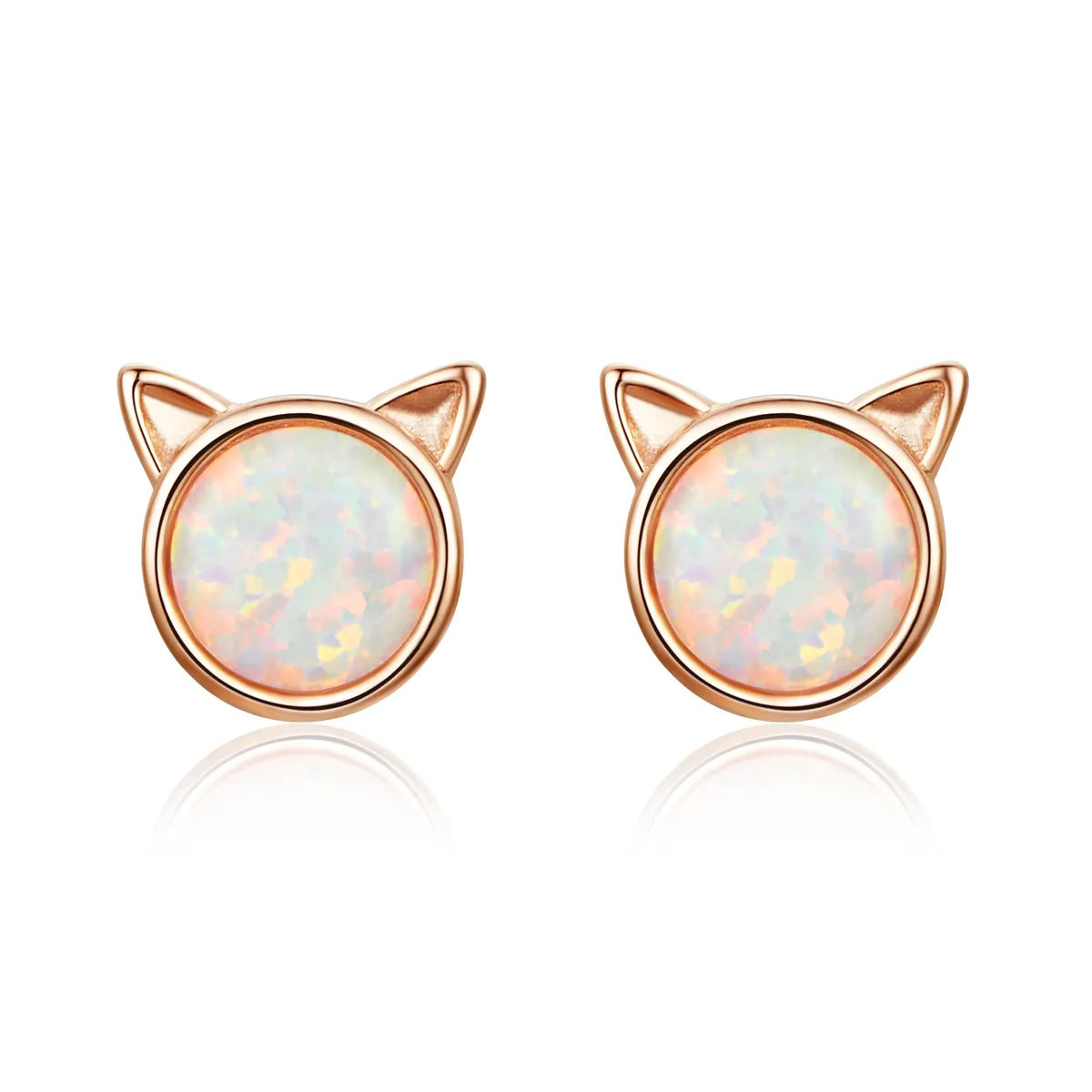 pandora style rose gold meow star stud earrings sce538