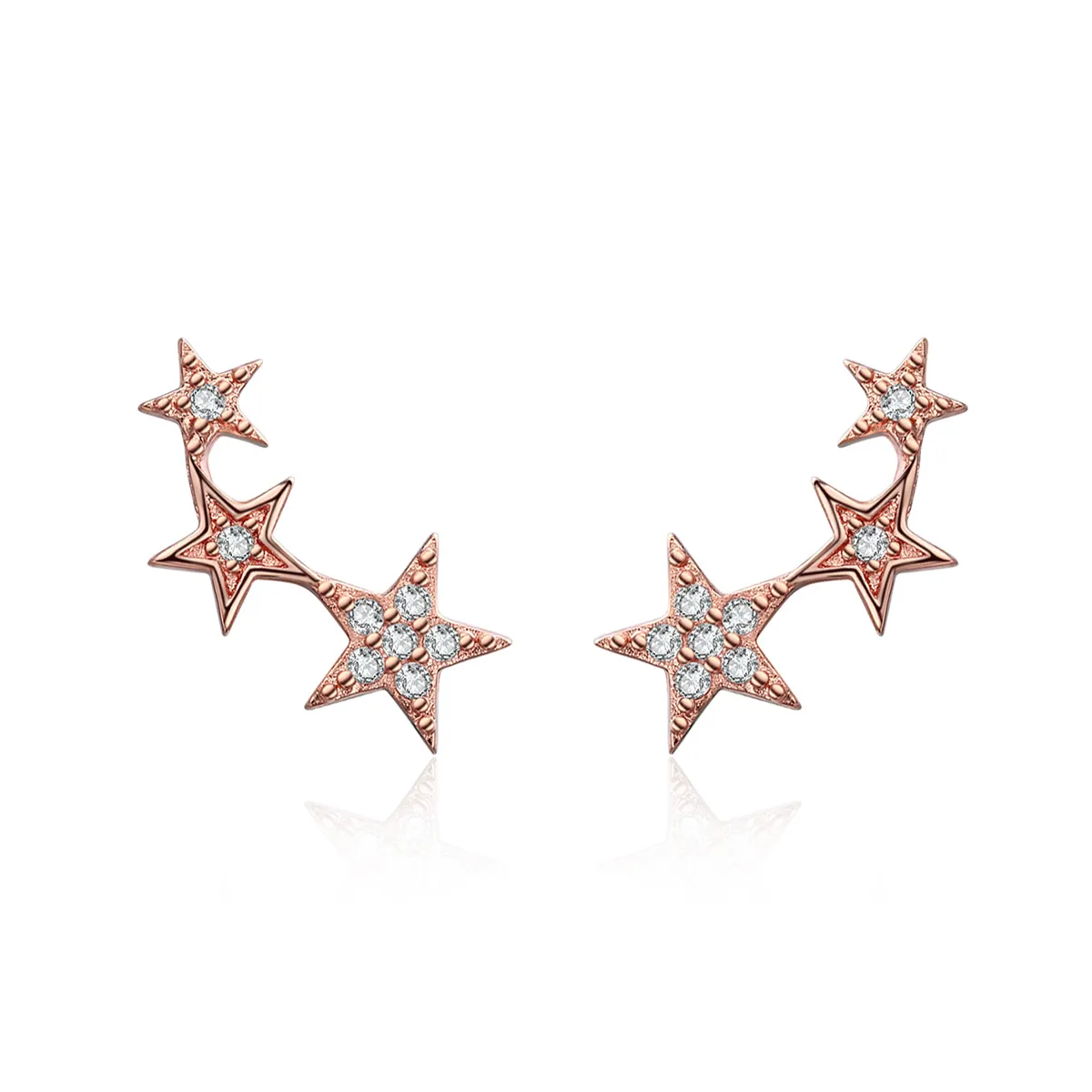 pandora style rose gold secrets of stars stud earrings sce291