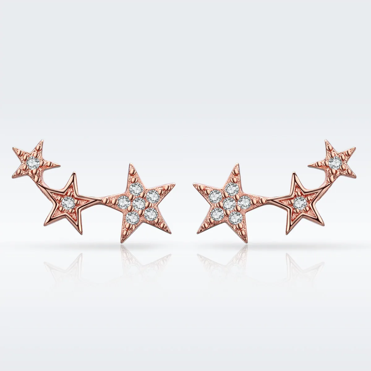 Pandora Style Rose Gold Secrets of Stars Stud Earrings - SCE291