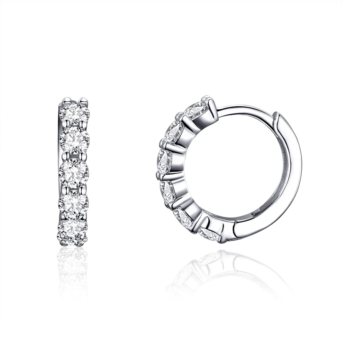 Pandora Style Silver Bright Time Hoop Earrings - SCE524