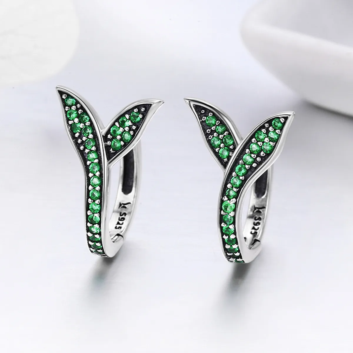 Pandora Style Silver Buds of Spring Hoop Earrings - SCE295