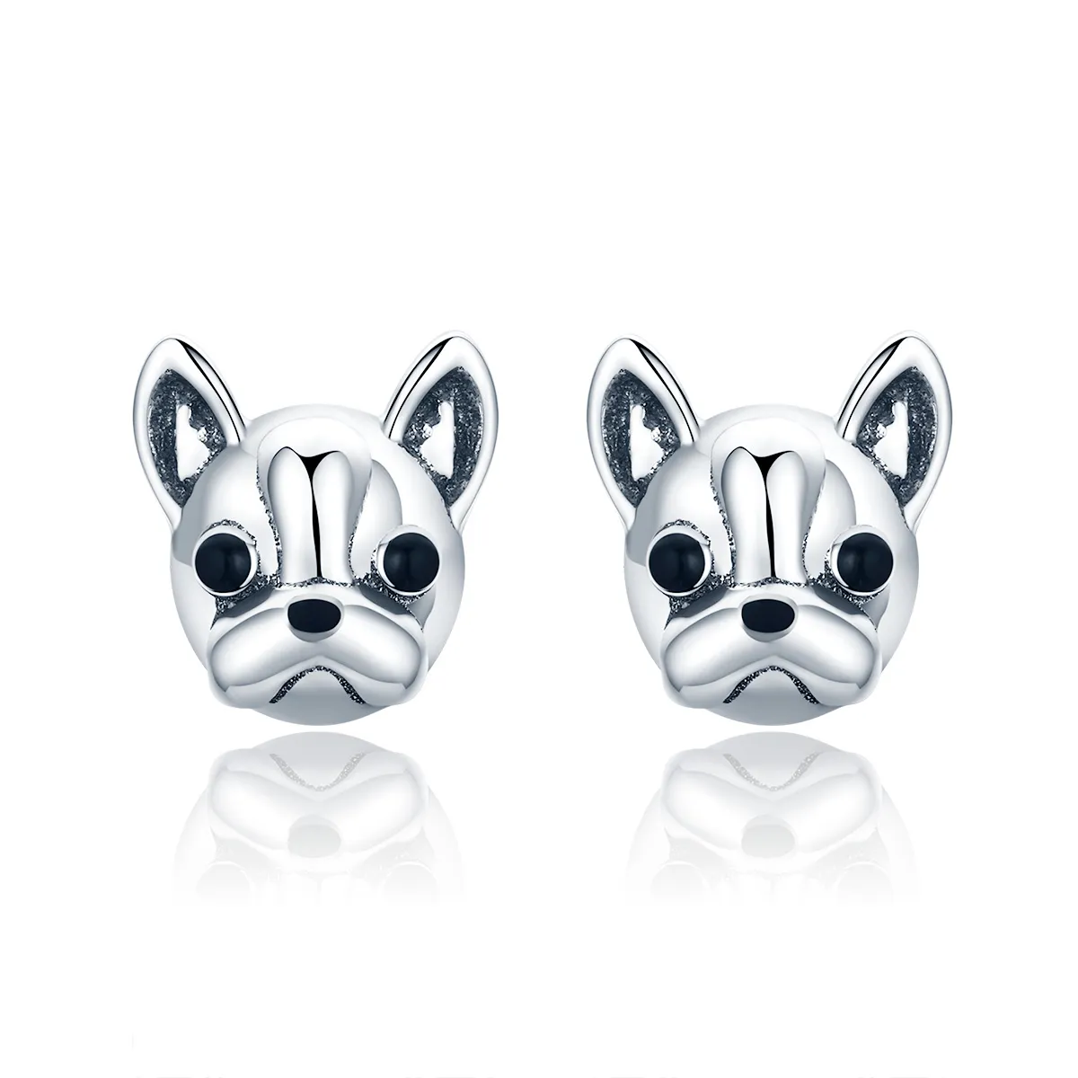 pandora style silver cute bulldog stud earrings sce283