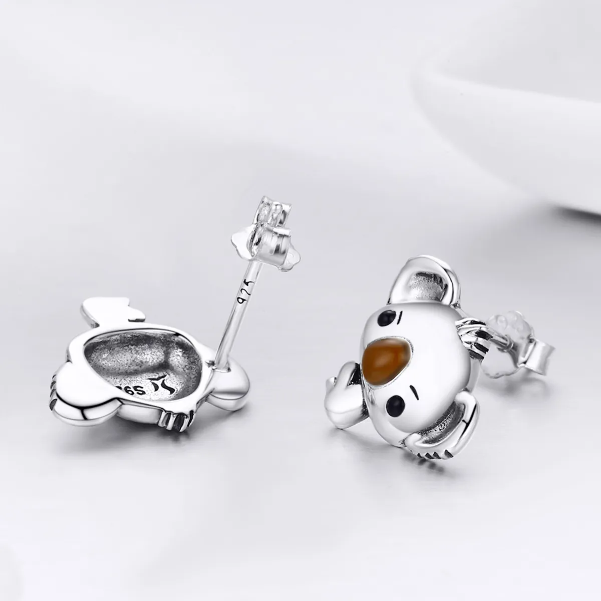 Pandora Style Silver Cute Koala Stud Earrings - SCE381