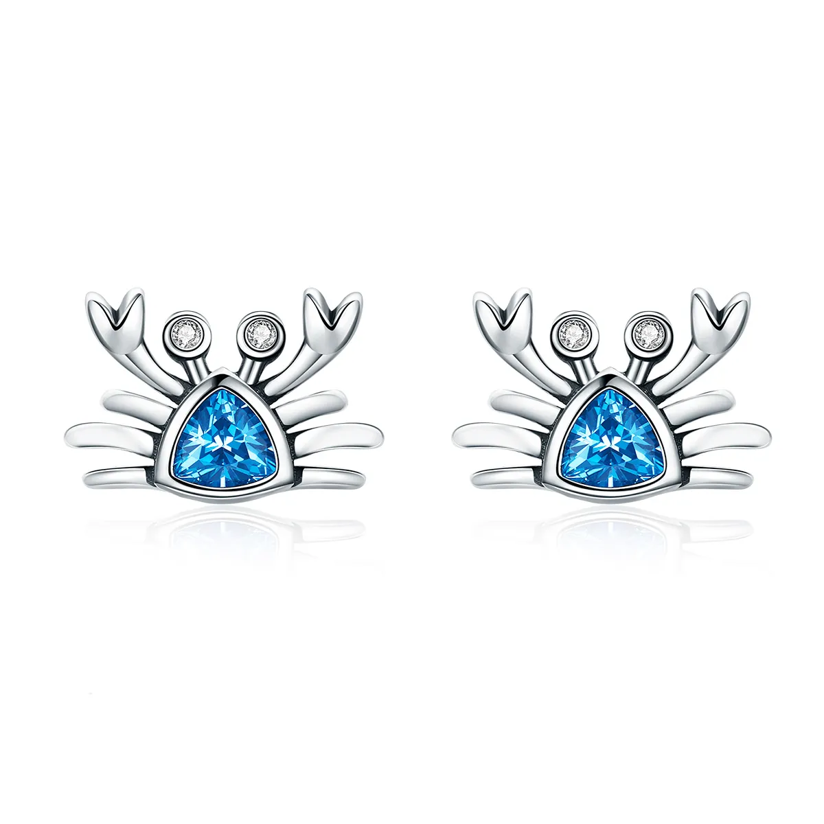 Pandora Style Silver Cute Little Crab Stud Earrings - SCE413