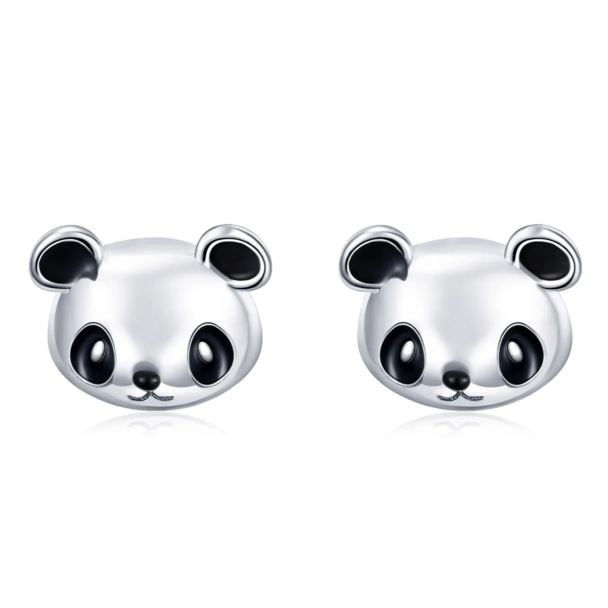 pandora style silver cute panda stud earrings sce386