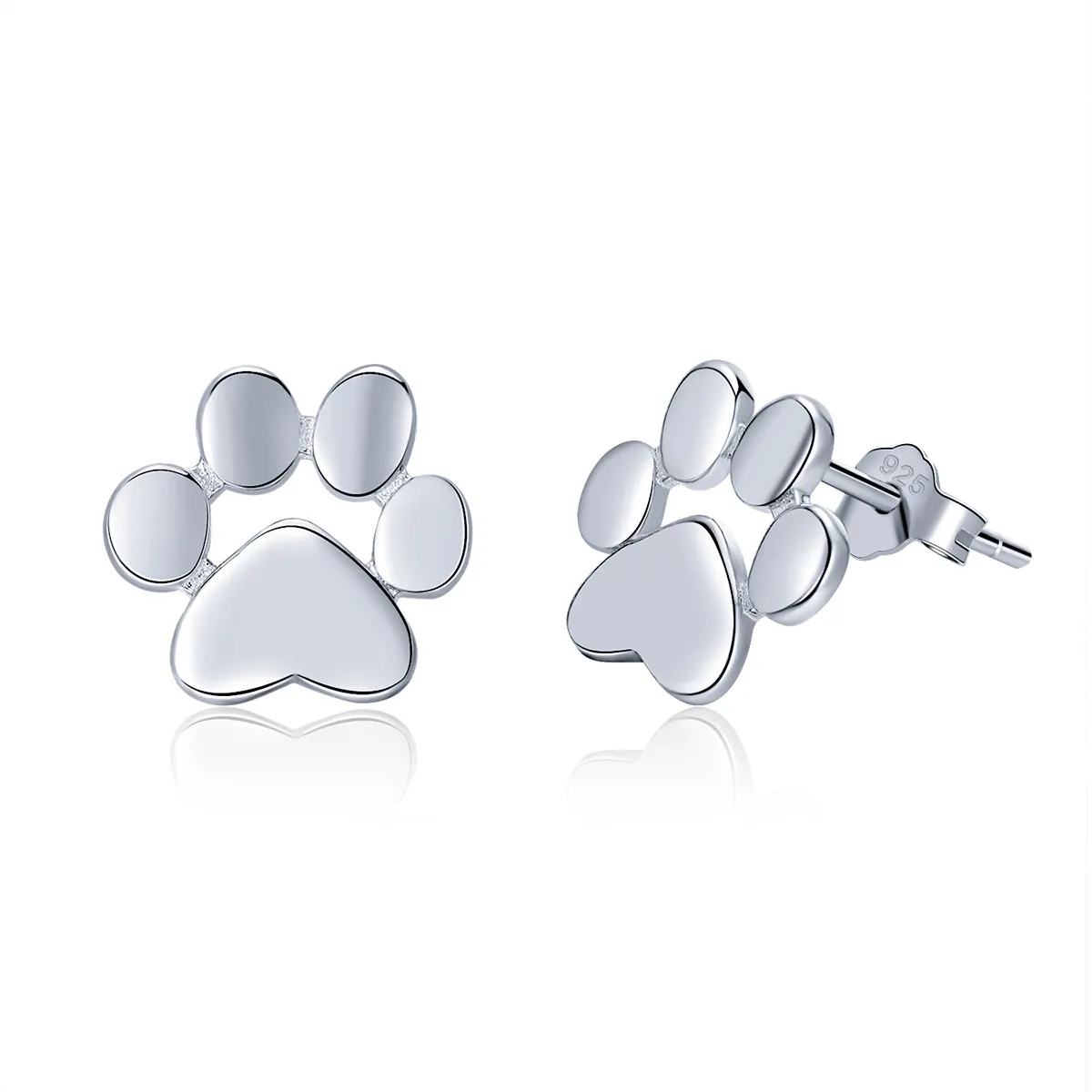 pandora style silver cute paw stud earrings sce4072