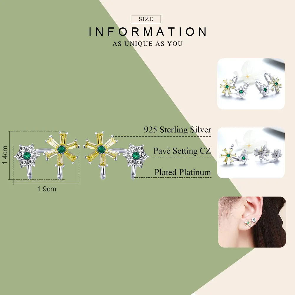 Pandora Style Silver Daisy Flower Stud Earrings - SCE487