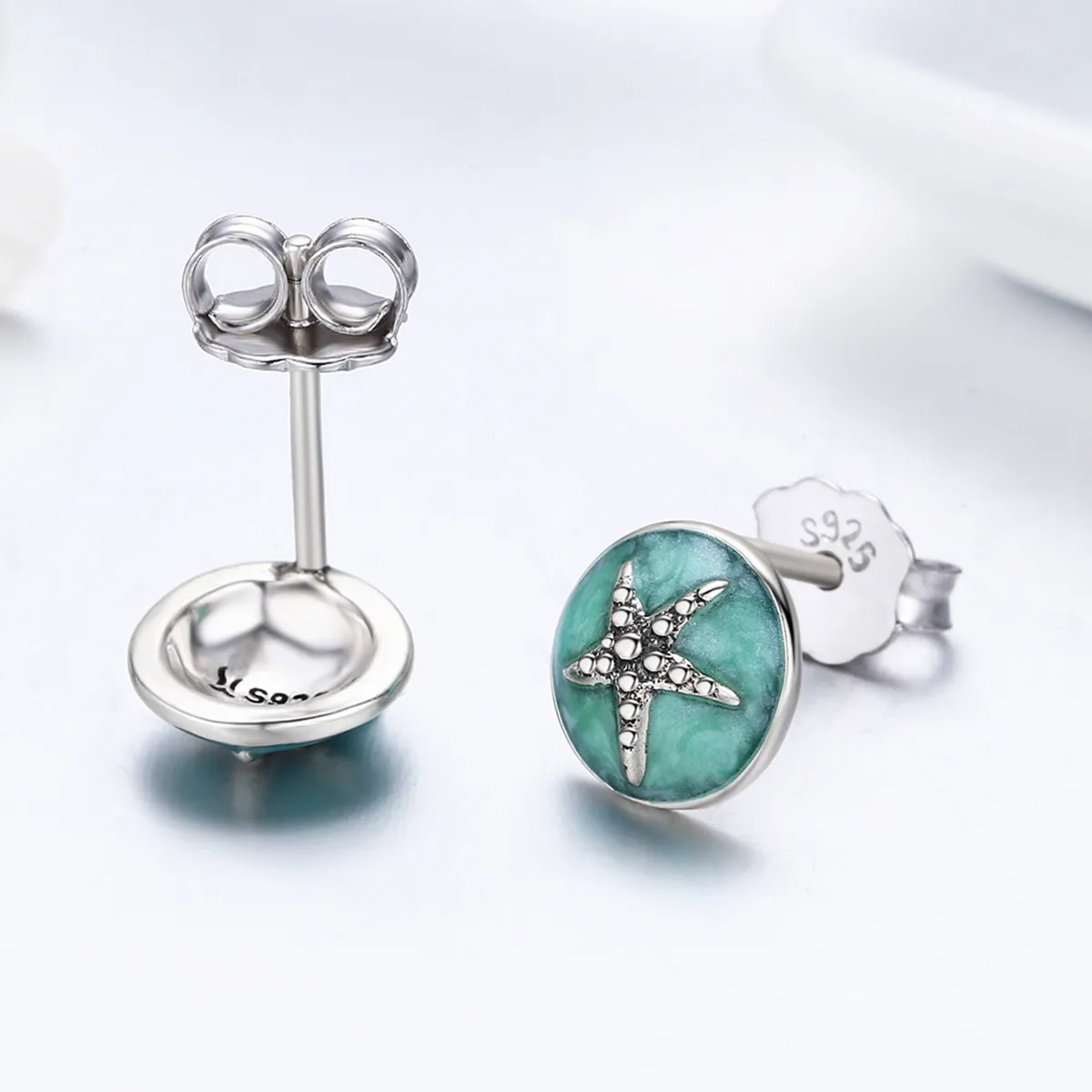 Pandora Style Silver Fantasy Starfish Stud Earrings - SCE205