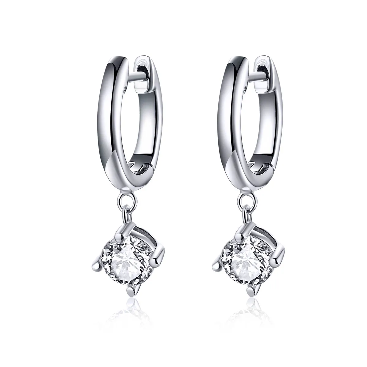 pandora style silver flash girl hanging earrings sce553