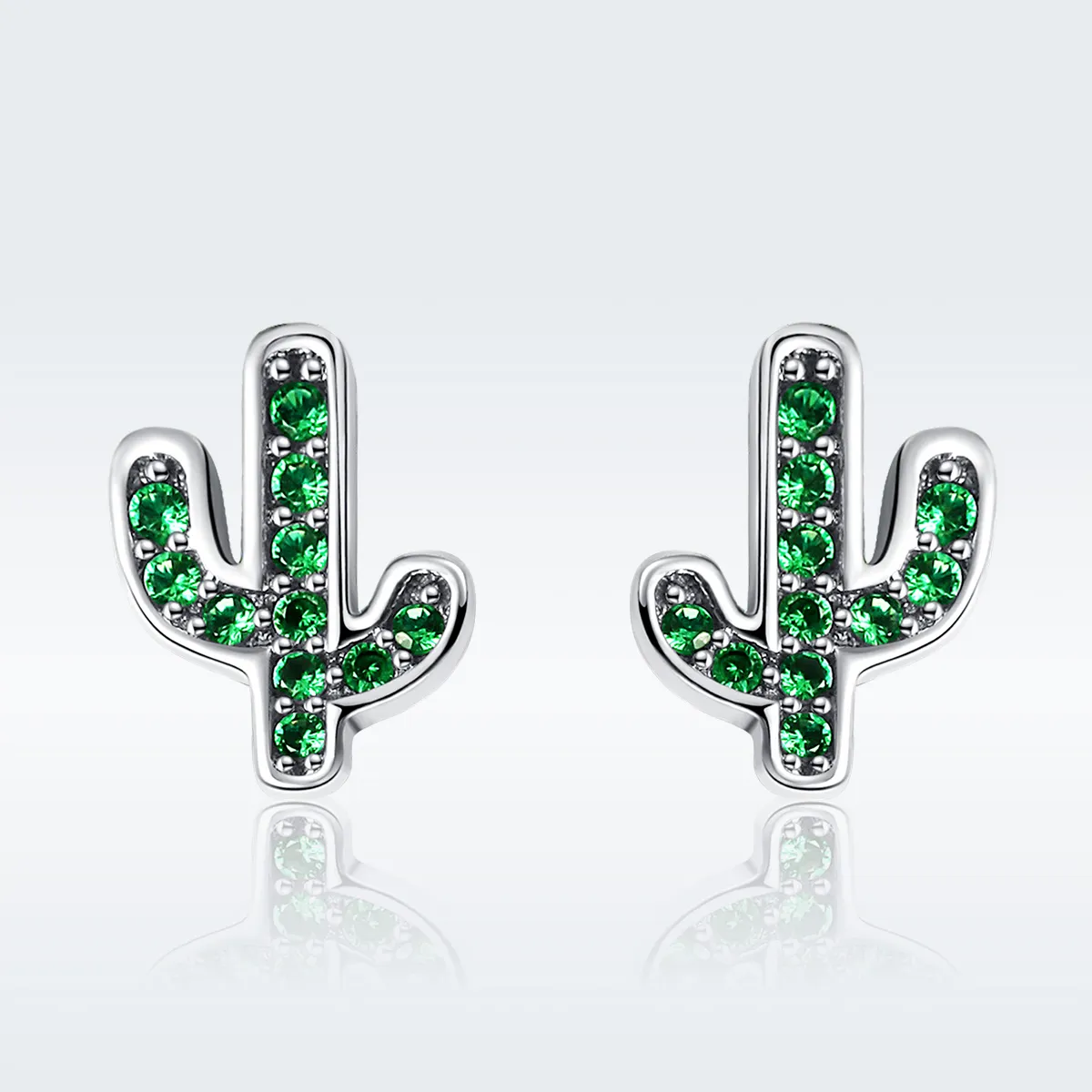 Pandora Style Silver Fresh Cactus Stud Earrings - SCE097