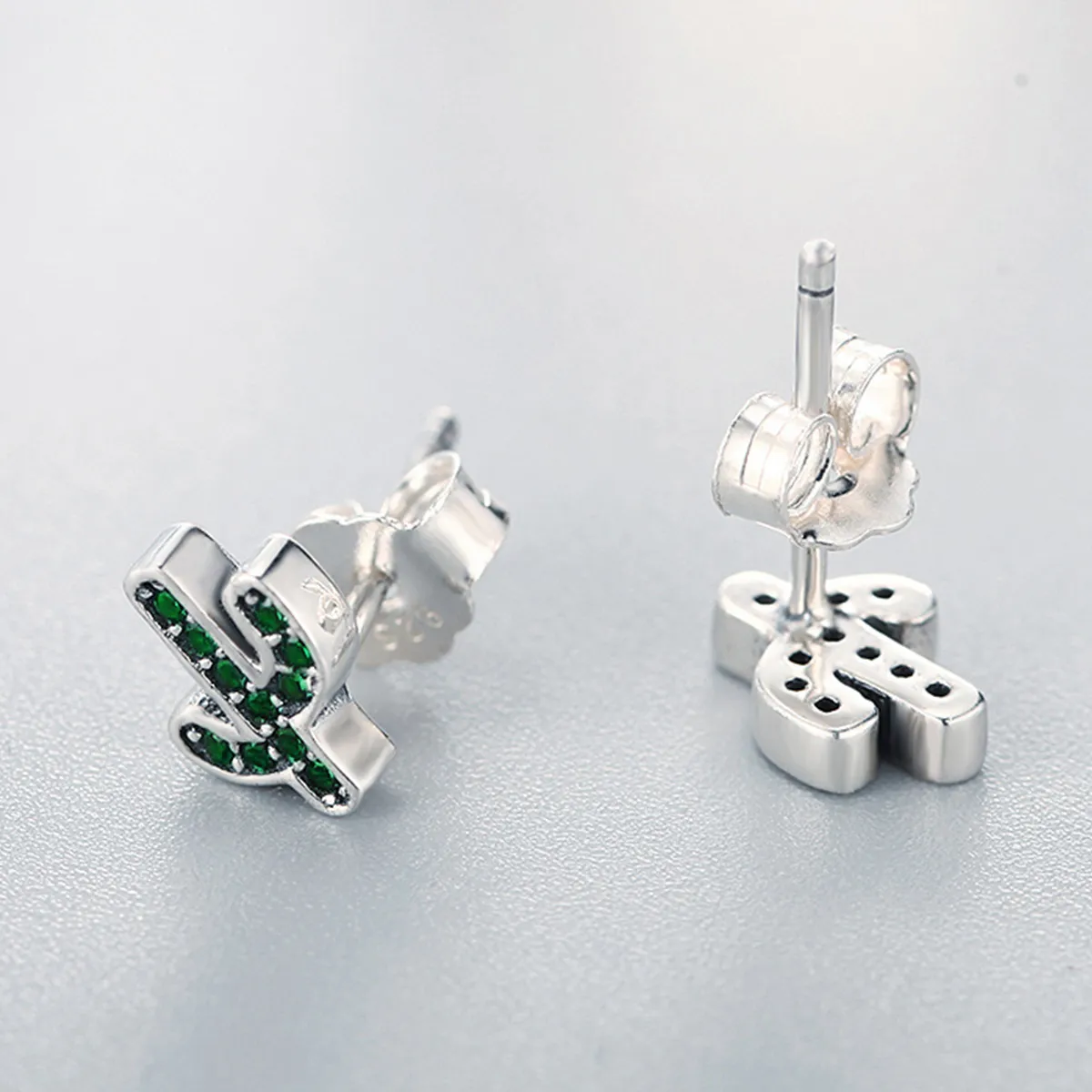 Pandora Style Silver Fresh Cactus Stud Earrings - SCE097