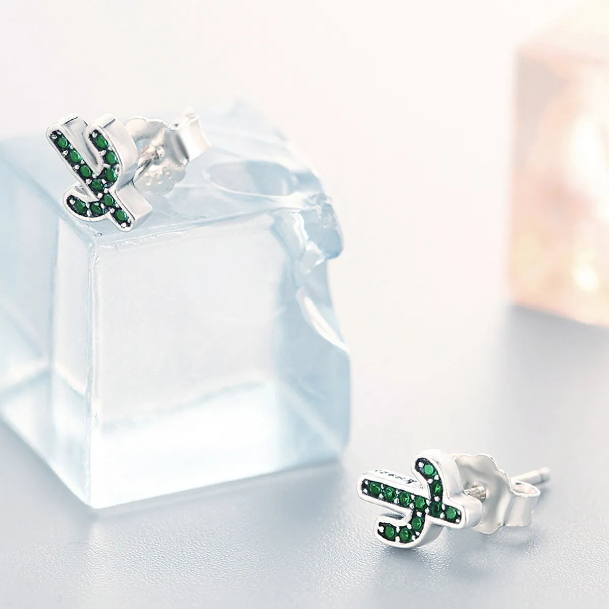 Pandora Style Silver Fresh Cactus Stud Earrings - SCE097