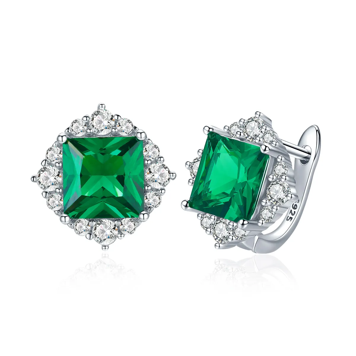 pandora style silver green aurora stud earrings sce540