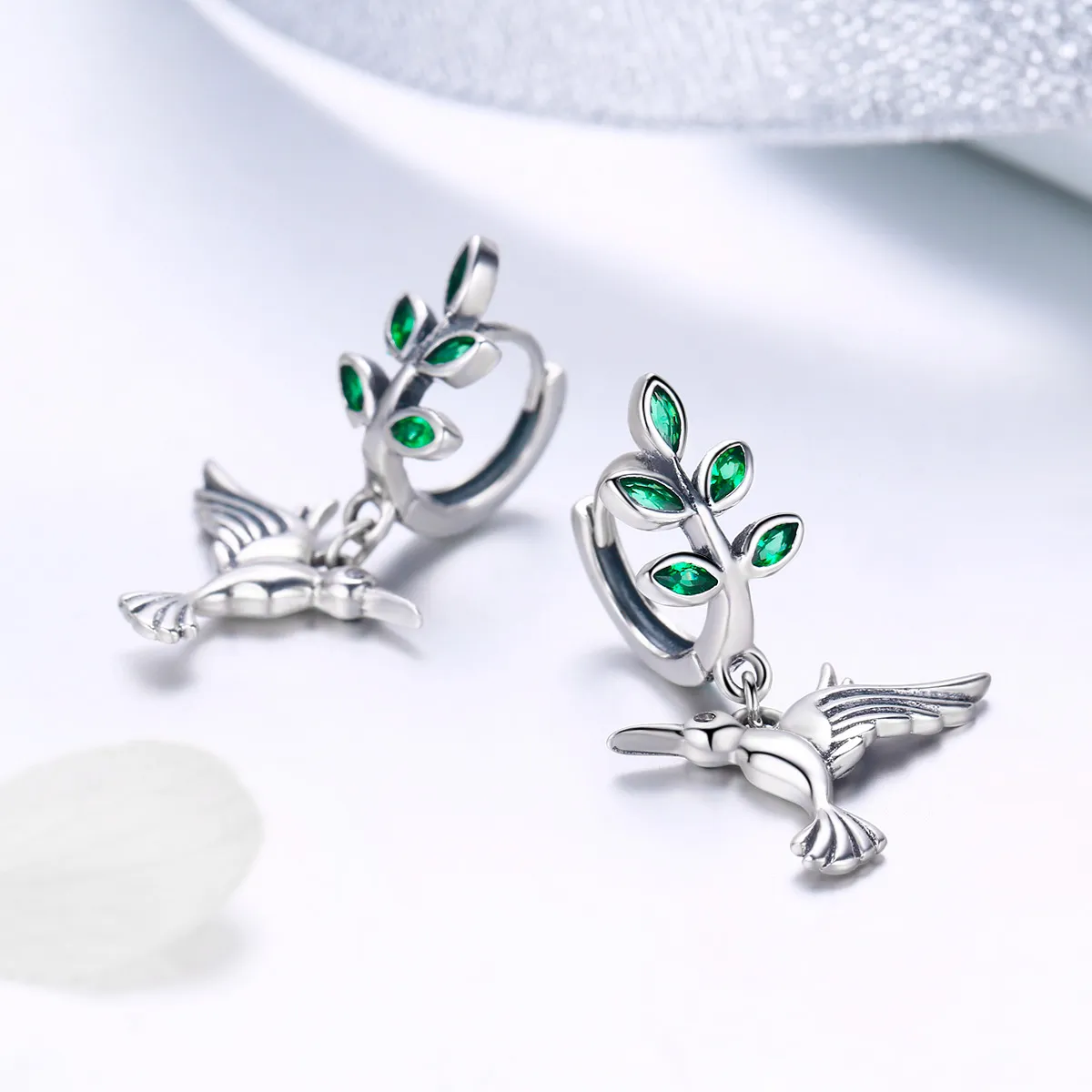 Pandora Style Silver Greetings From Hummingbirds Stud Earrings - SCE464