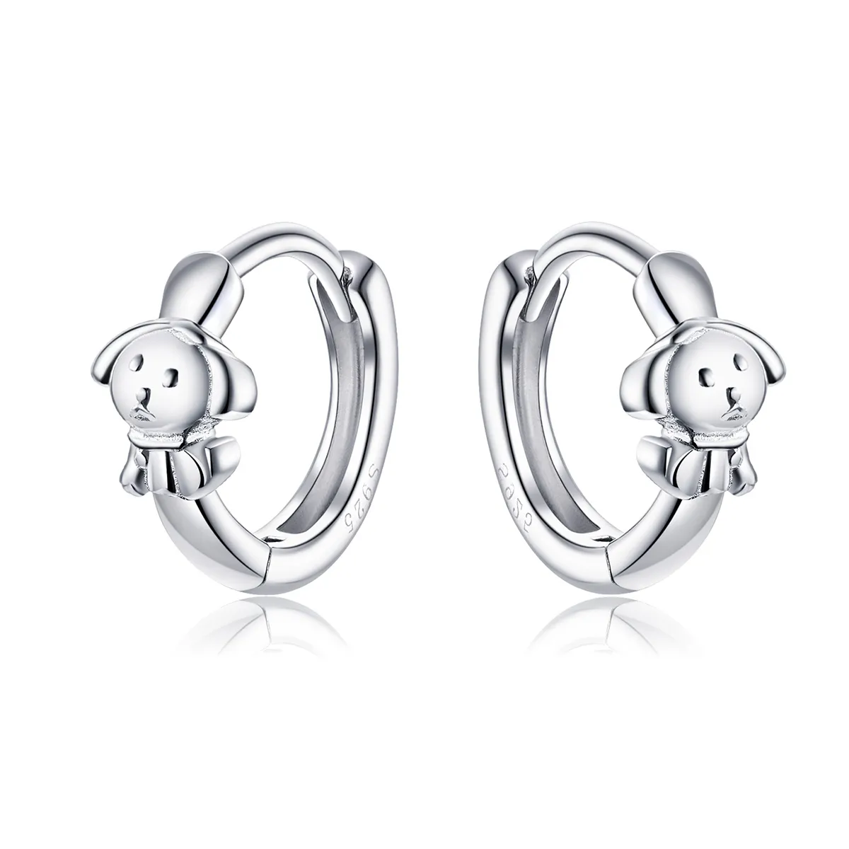 pandora style silver honest puppy hoop earrings sce662