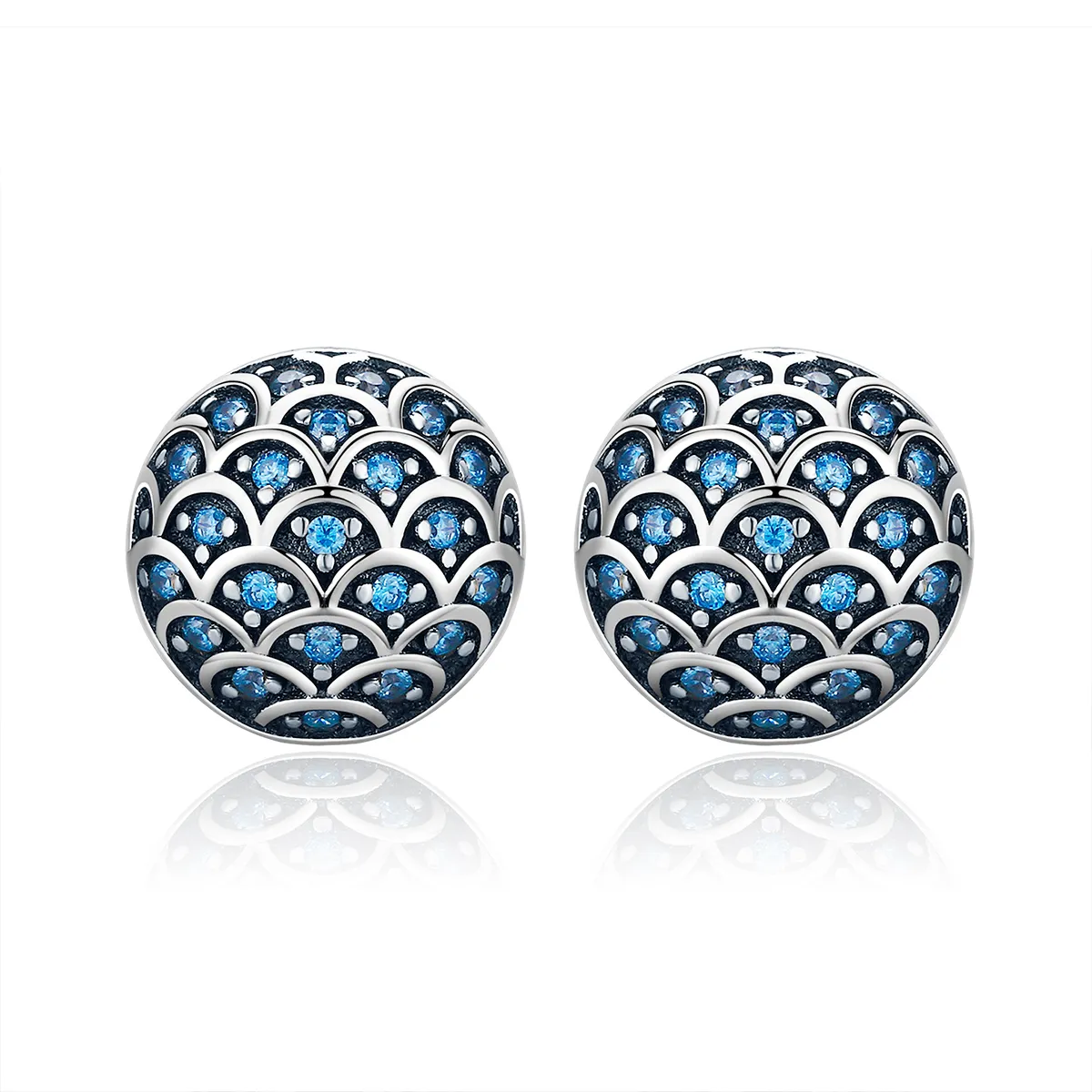 Pandora Style Silver Legend of The Sea Stud Earrings - SCE239