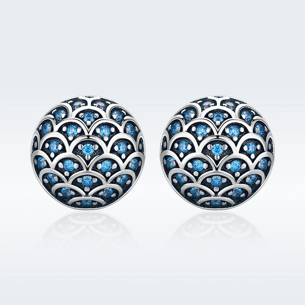 Pandora Style Silver Legend of The Sea Stud Earrings - SCE239