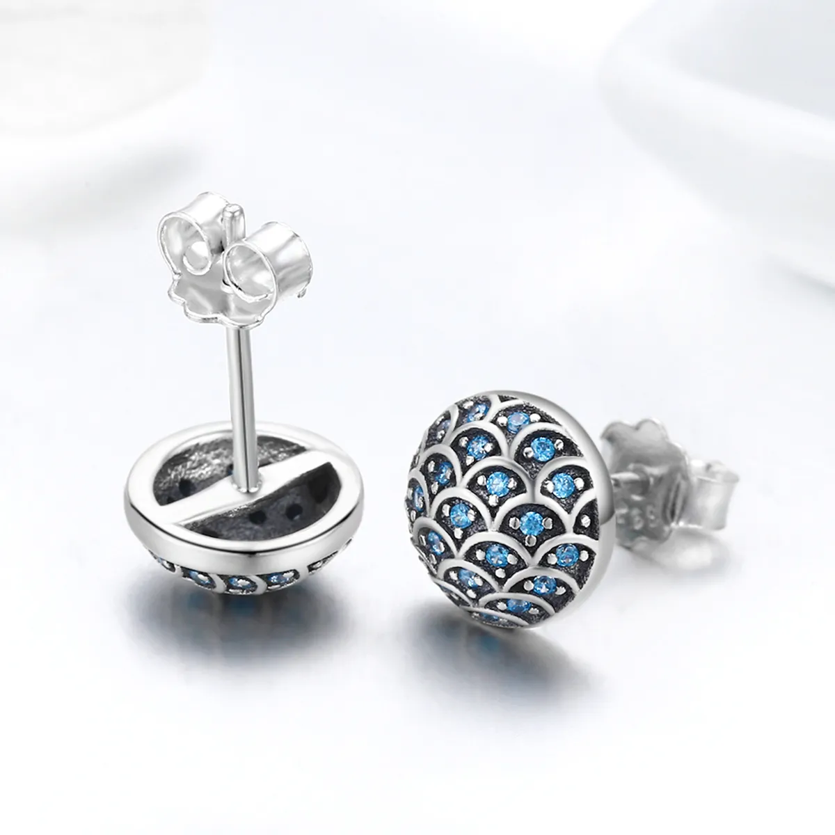 Pandora Style Silver Legend of The Sea Stud Earrings - SCE239