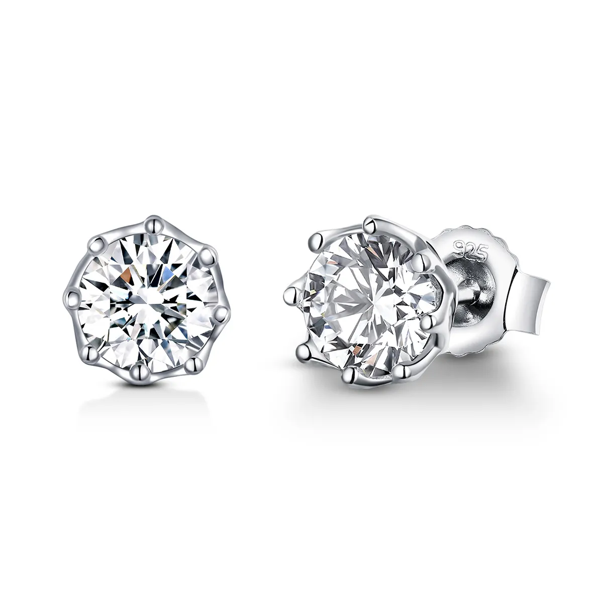 pandora style silver light stud earrings sce499