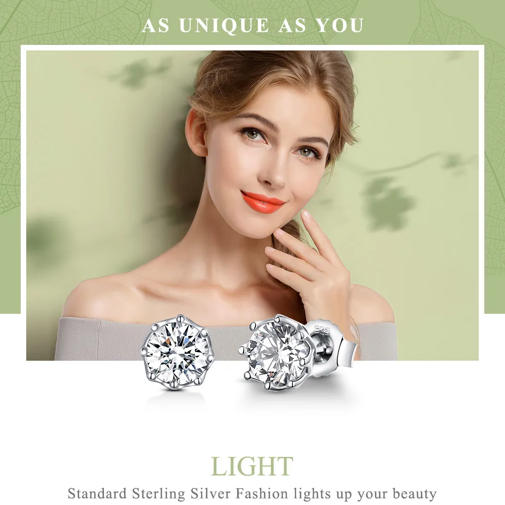 Pandora Style Silver Light Stud Earrings - SCE499