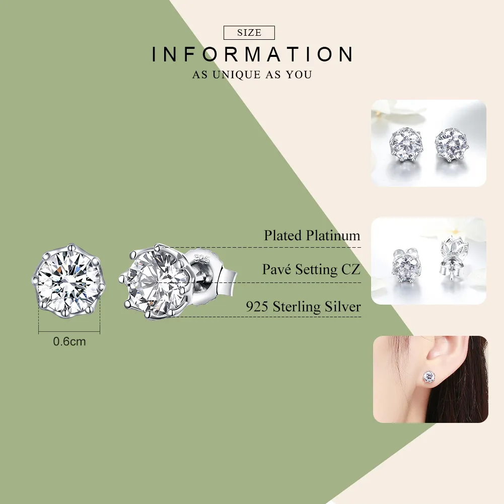 Pandora Style Silver Light Stud Earrings - SCE499