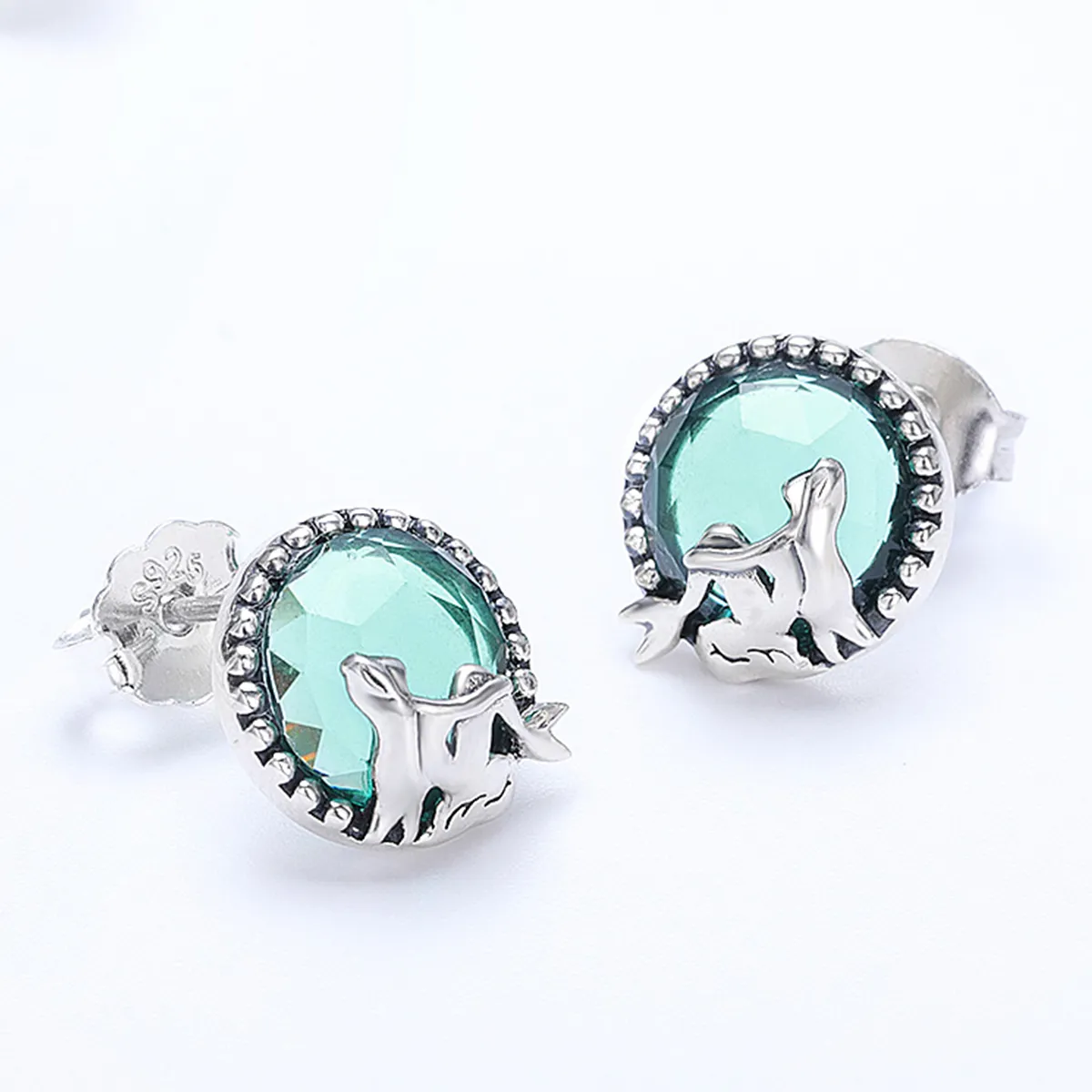 Pandora Style Silver Love of Mermaid Stud Earrings - SCE383