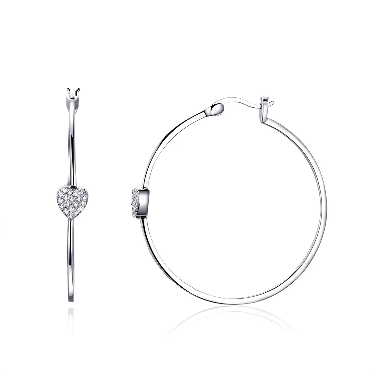 Pandora Style Silver Love You Hoop Earrings - SCE518