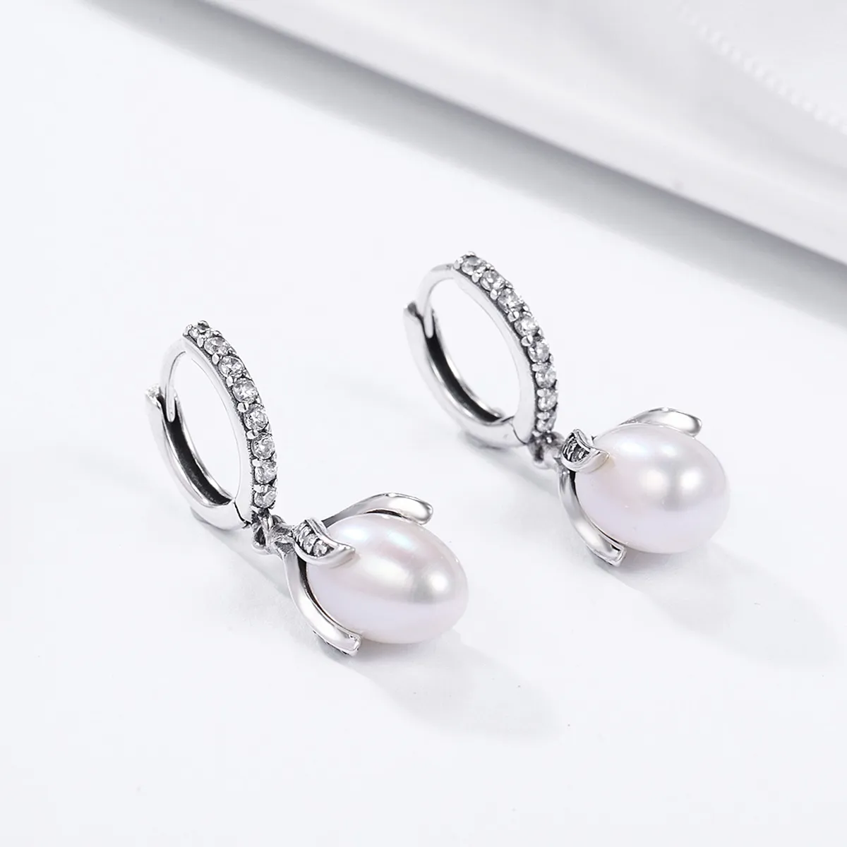 Pandora Style Silver Mimosa Bud Stud Earrings - SCE259