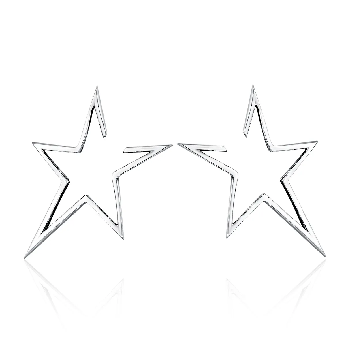 pandora style silver modern star stud earrings sce107