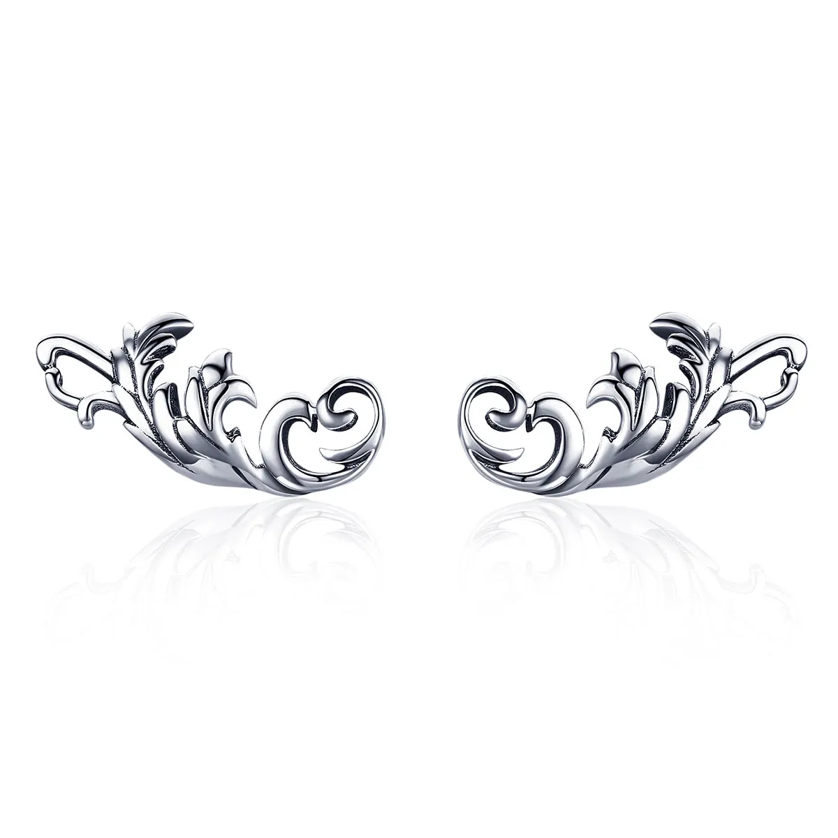 pandora style silver retro european flower stud earrings sce580