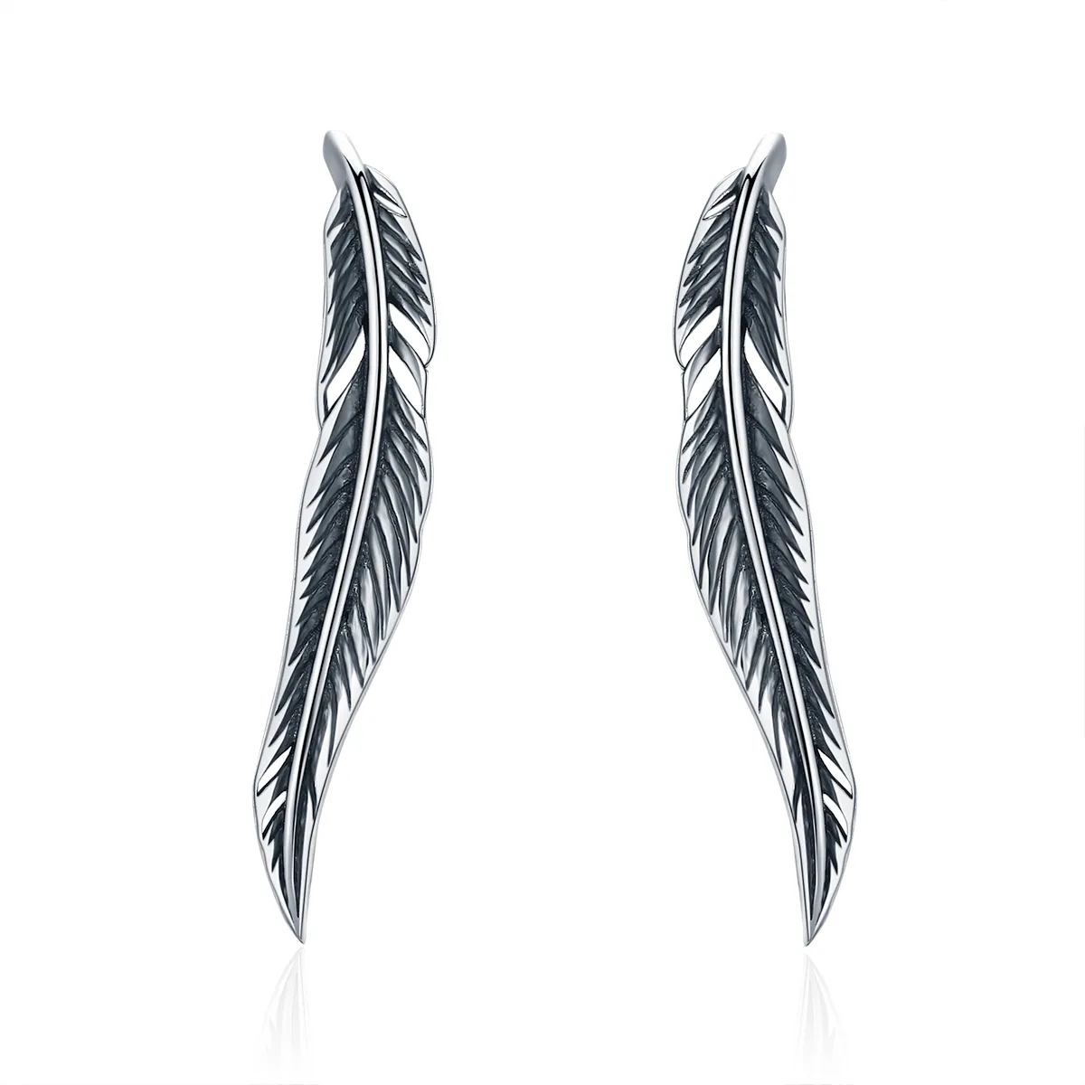 Pandora Style Silver Retro Wings Stud Earrings - SCE258