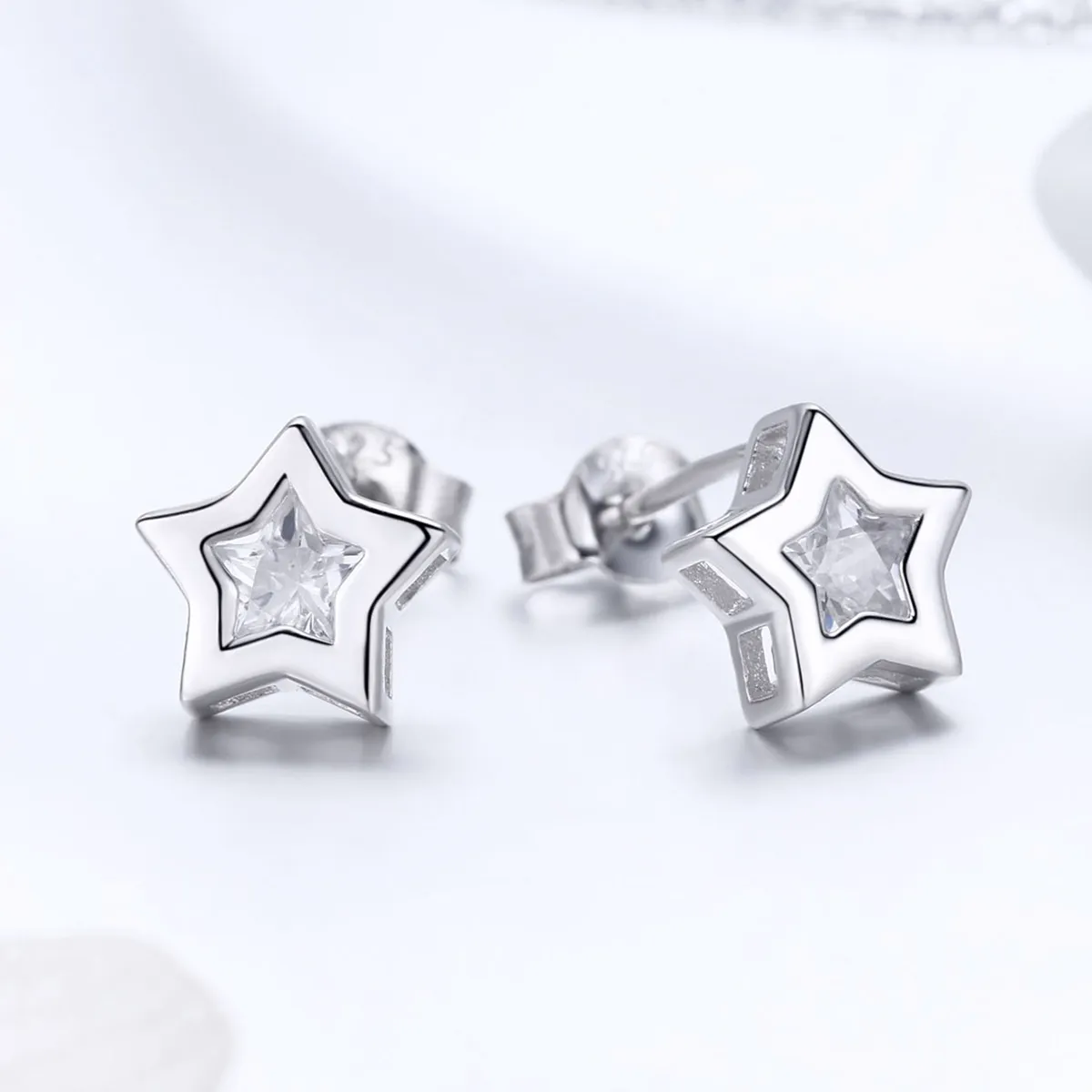 Pandora Style Silver Secret of Stars Stud Earrings - SCE437