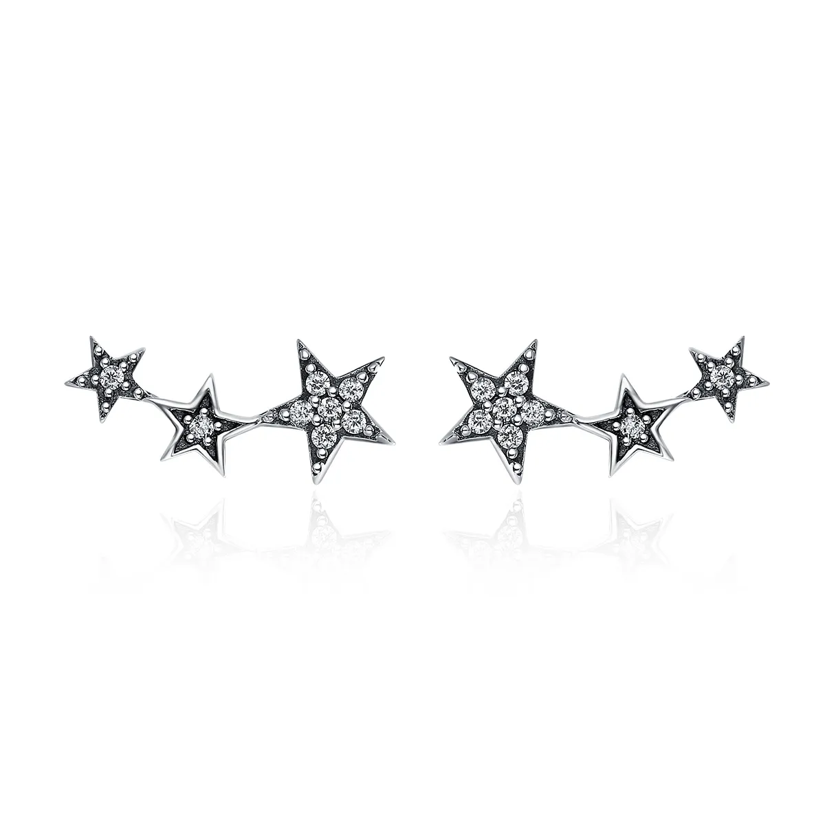 pandora style silver secrets of stars stud earrings sce175