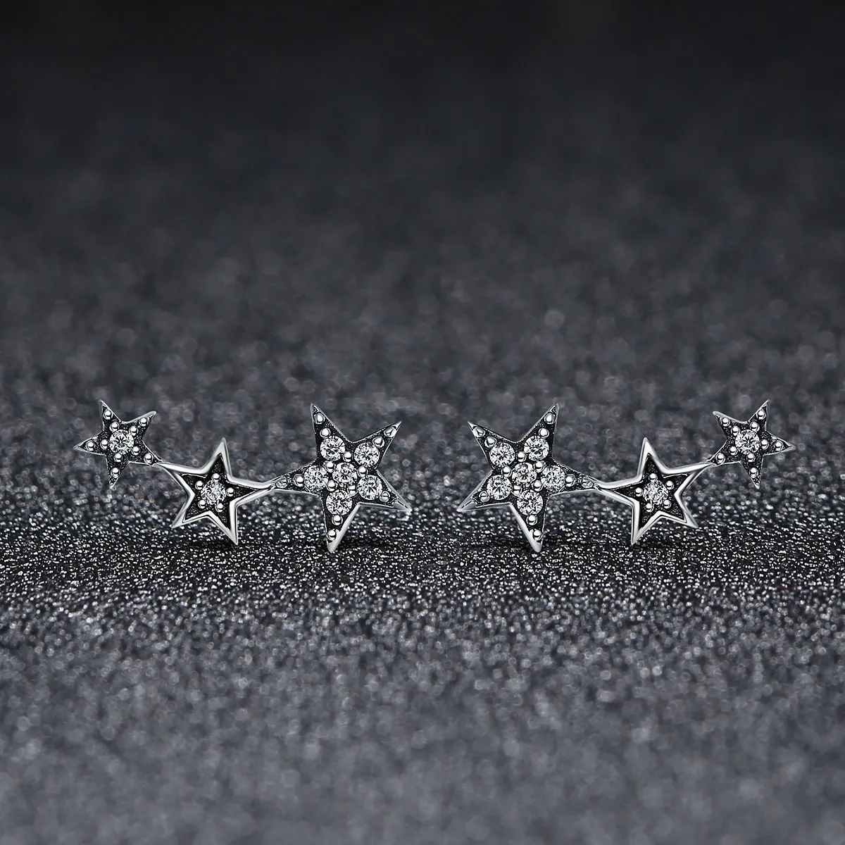 Pandora Style Silver Secrets of Stars Stud Earrings - SCE175