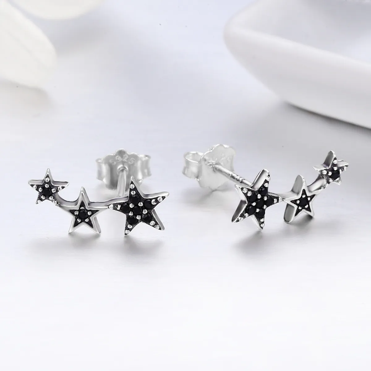 Pandora Style Silver Secrets of Stars Stud Earrings - SCE292