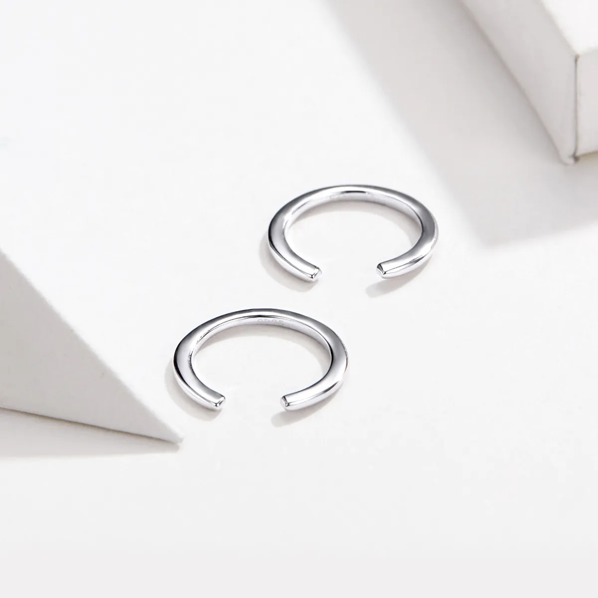 Pandora Style Silver Simple Hoop Earrings - SCE647