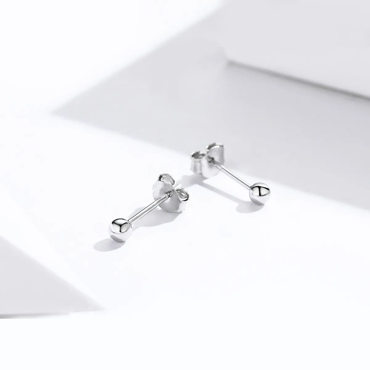 Pandora Style Silver Small Ball Stud Earrings - SCE581