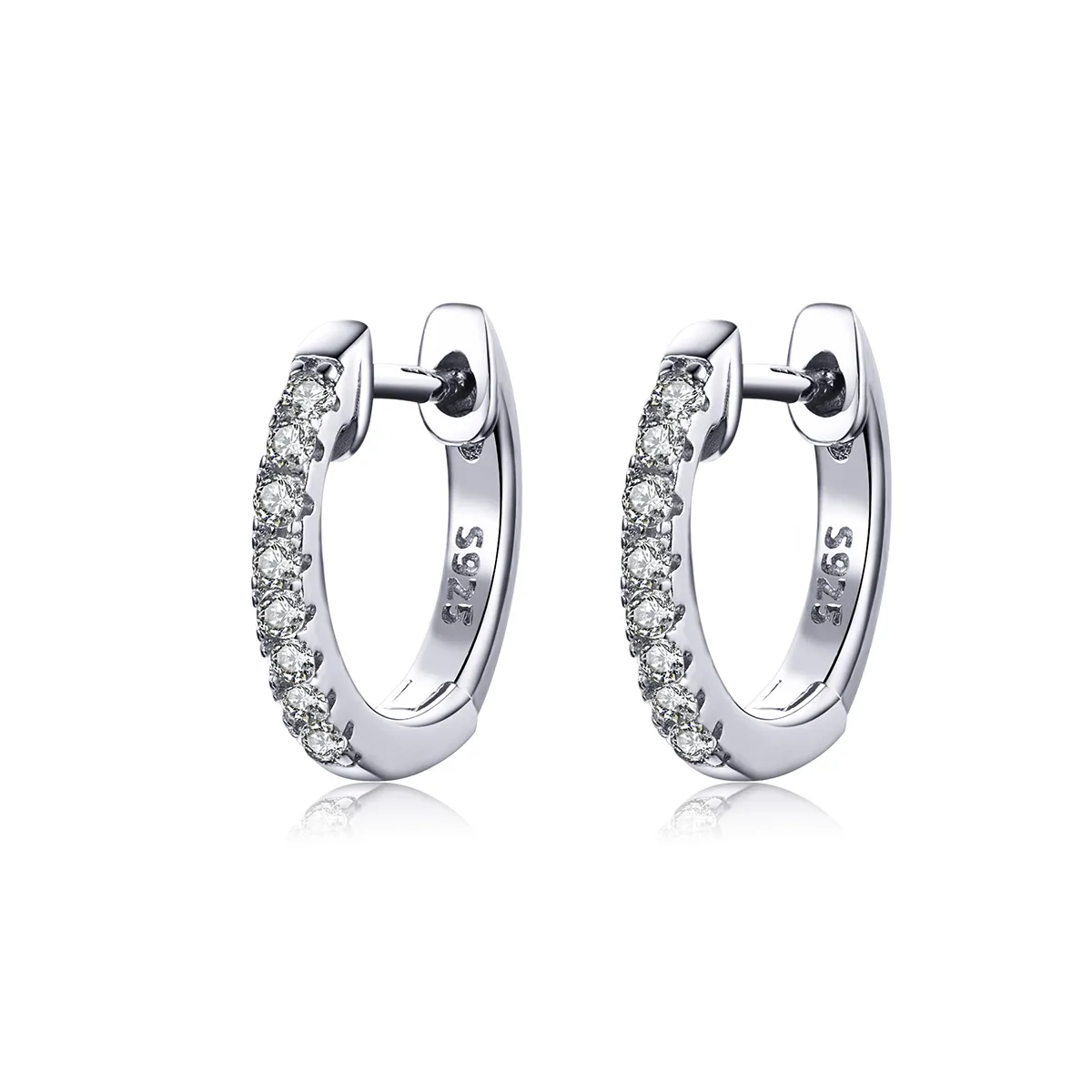 pandora style silver small circle hoop earrings sce498a