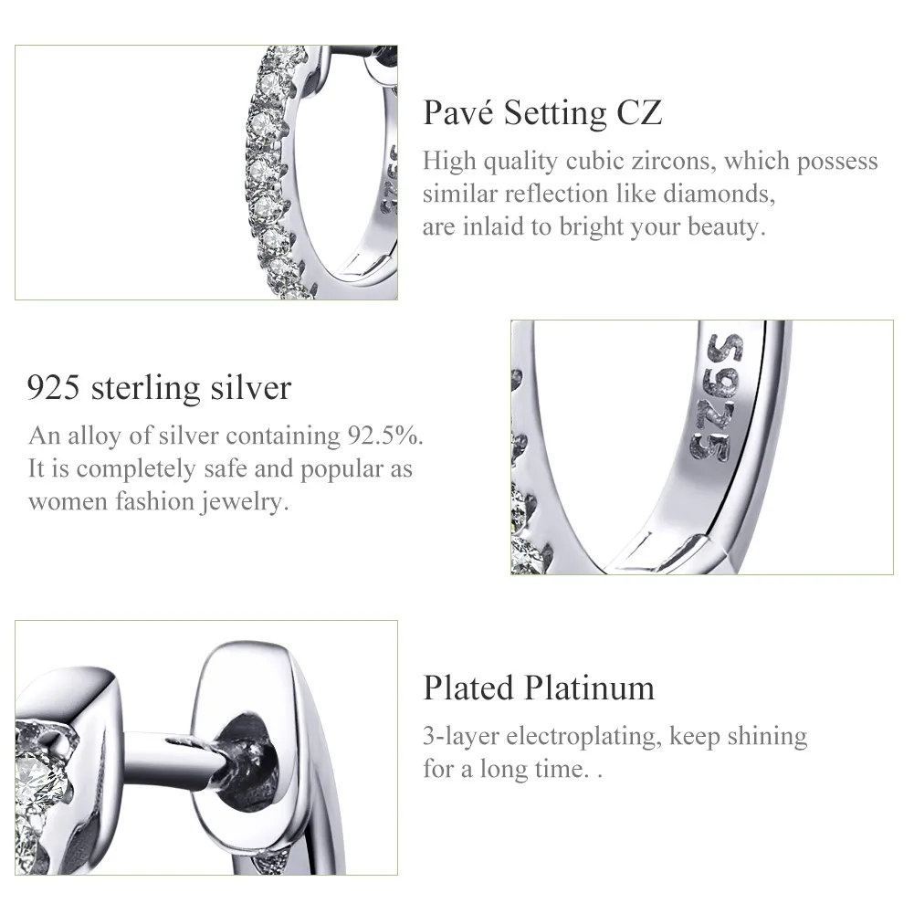 Pandora Style Silver Small Circle Hoop Earrings - SCE498-A