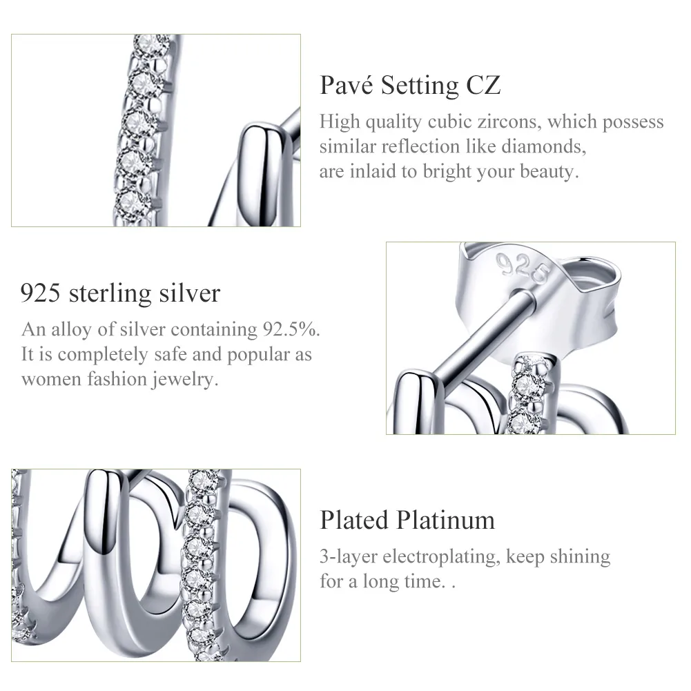 Pandora Style Silver Twist Stud Earrings - SCE585