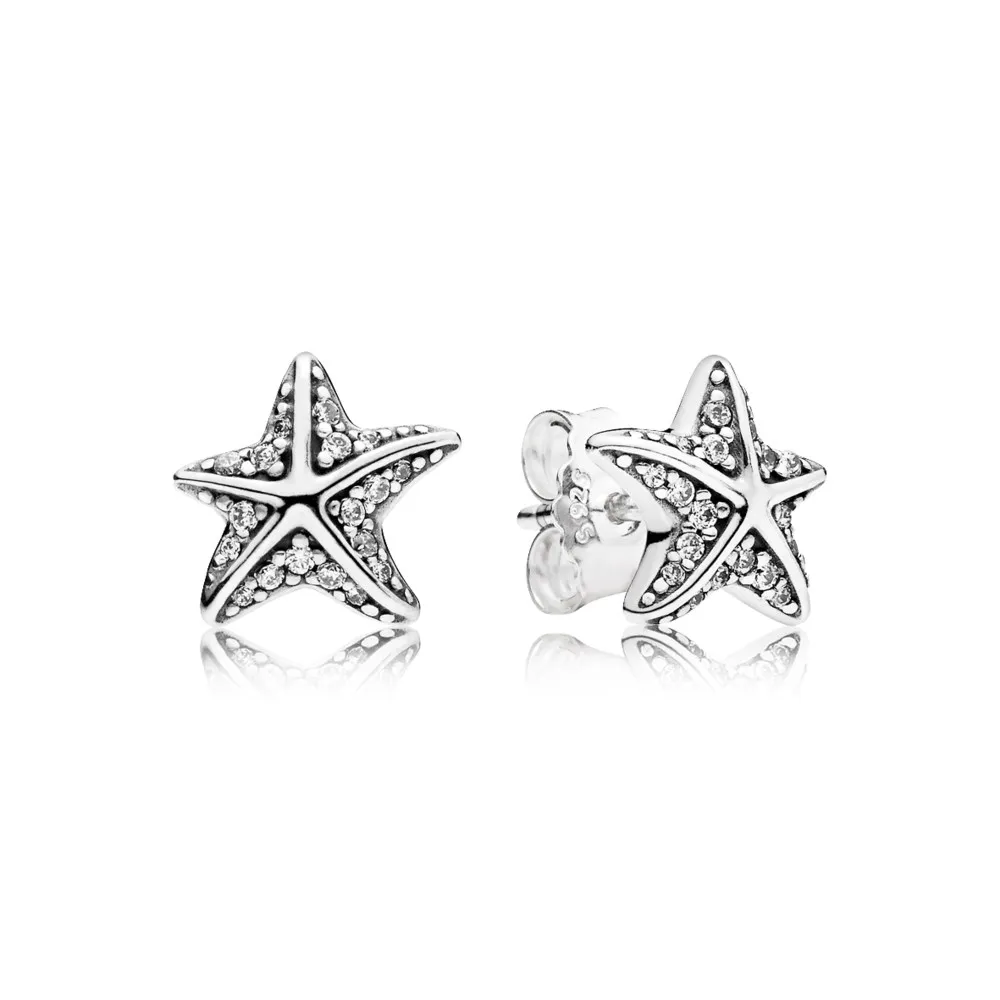 PANDORA Tropical Starfish, Clear CZ Stud Earrings - 290748CZ