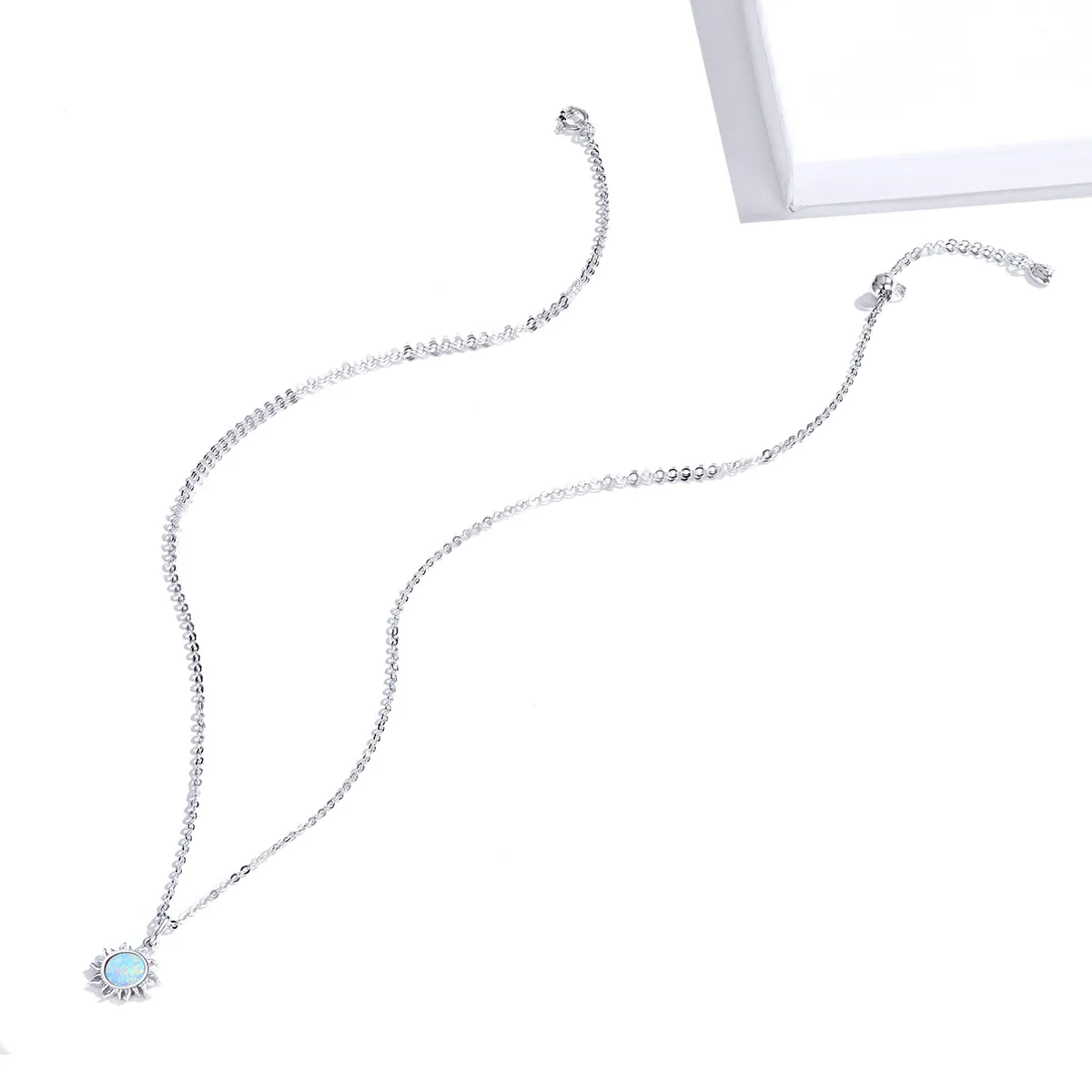 Pandora Style Silver Blue Sun Necklace - SCN399