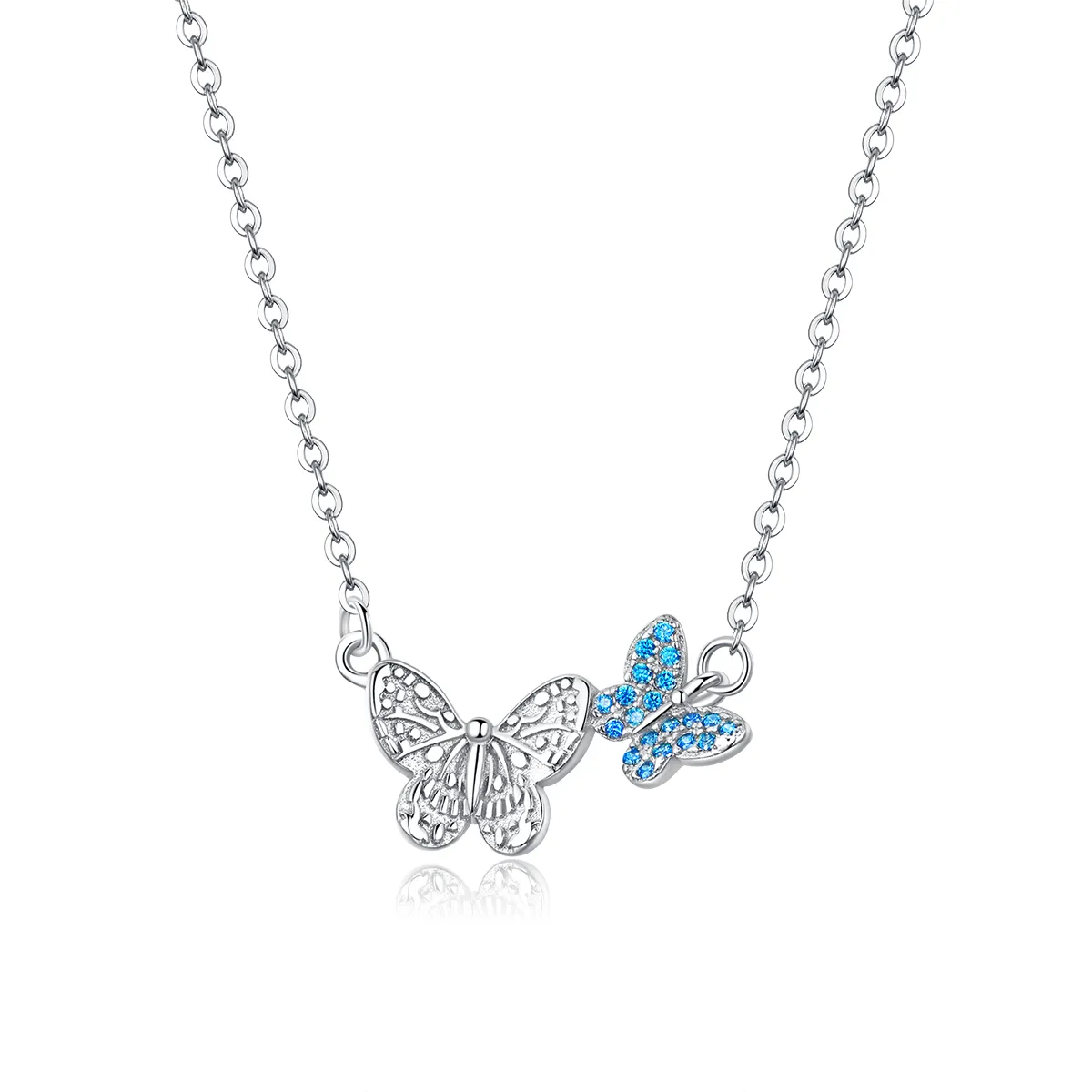 Pandora Style Silver Butterfly Necklace - SCN384