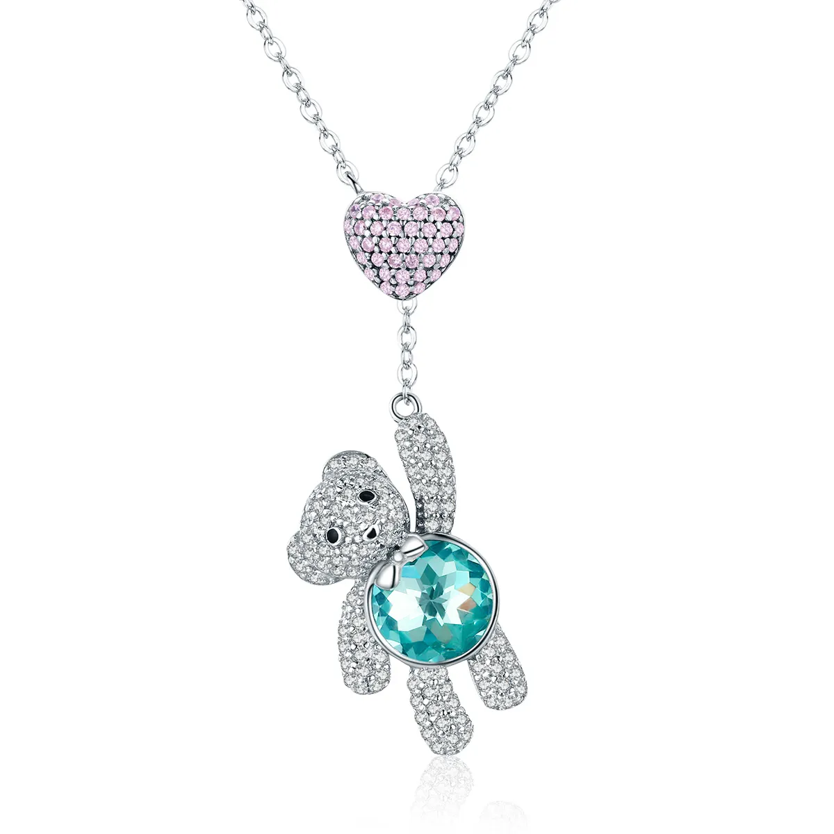 Pandora Style Silver Cute Bear Necklace - SCN271