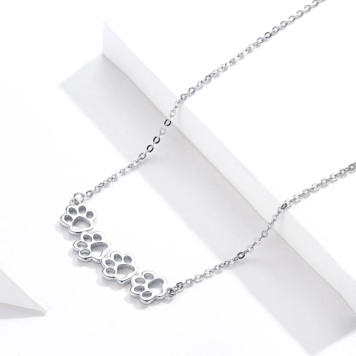 Pandora Style Silver Cute Paw Necklace - SCN346