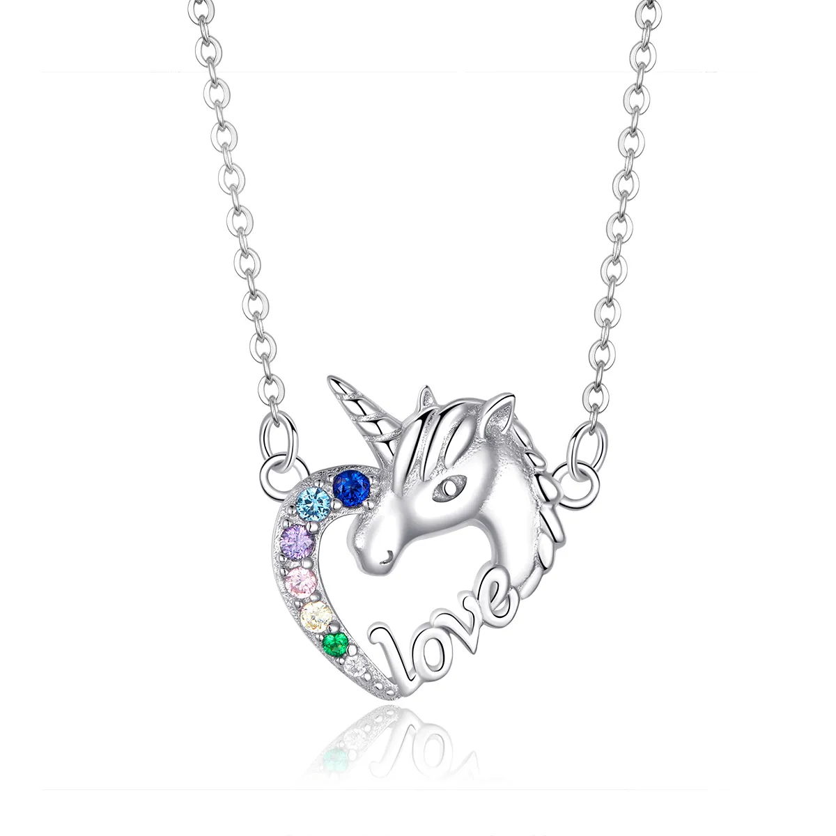 Pandora Style Silver Cute Unicorn Necklace - SCN348