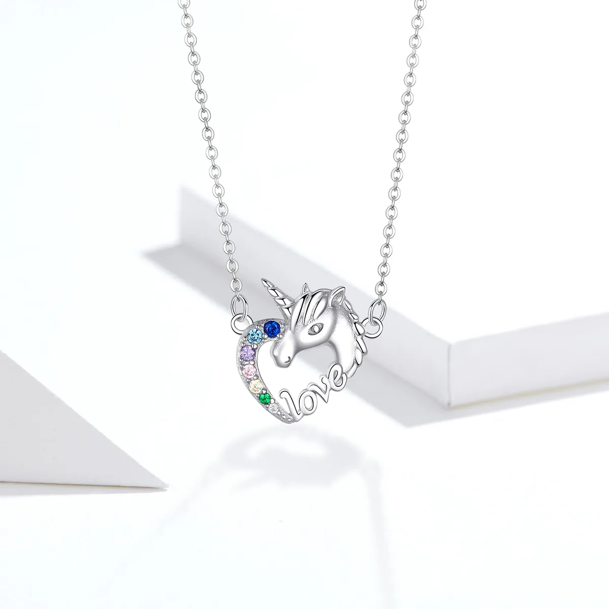 Pandora Style Silver Cute Unicorn Necklace - SCN348