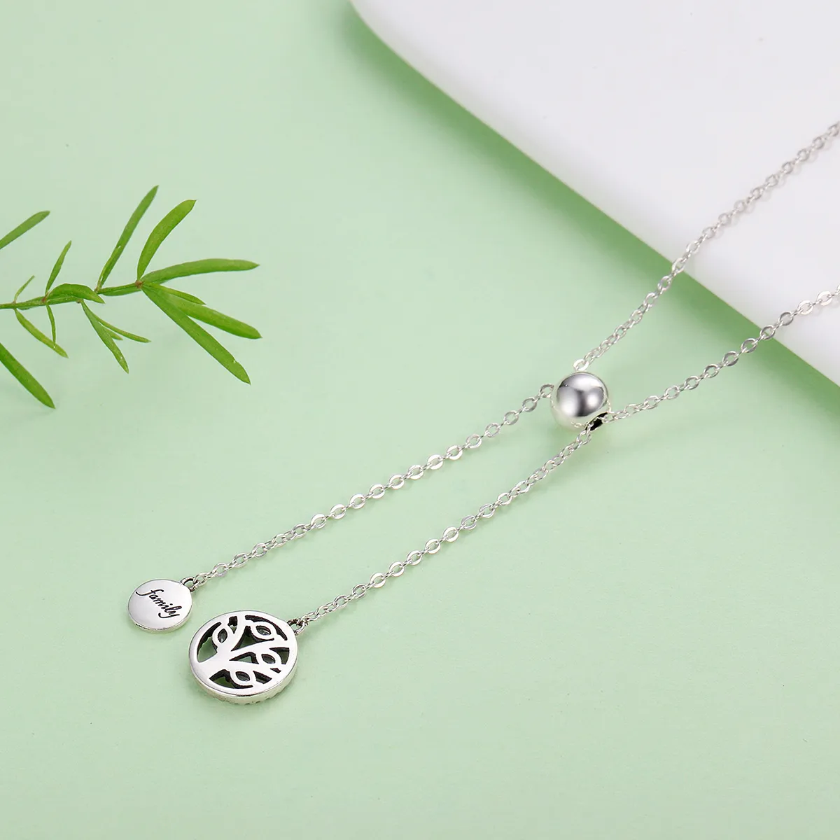 Pandora Style Silver Family Tree and Home Necklace - SCN106